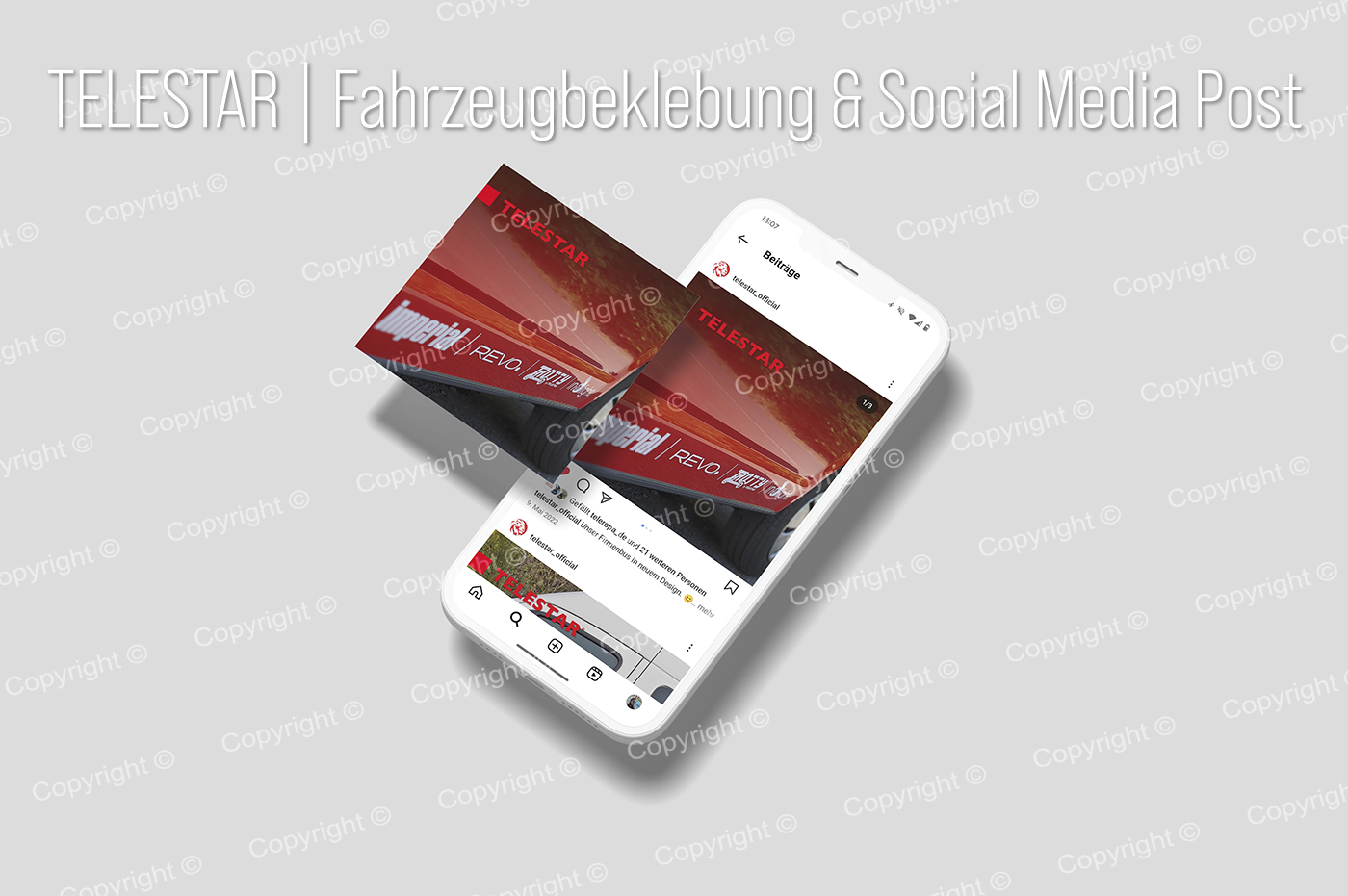 TELESTAR - Fahrzeugbeklebung und Social Media Post