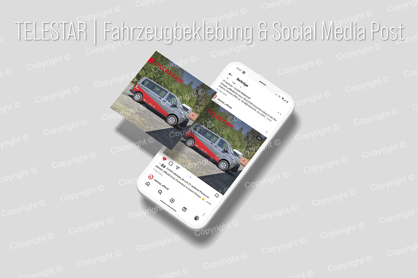 TELESTAR - Fahrzeugbeklebung und Social Media Post