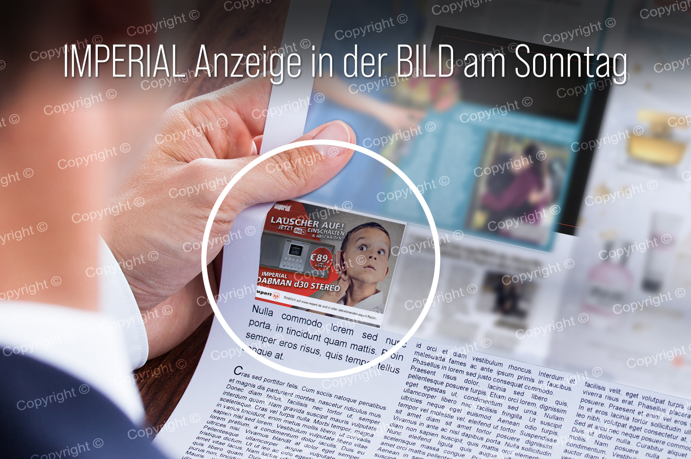 IMPERIAL Werbeanzeige für ein Radio in der Bild am Sonntag