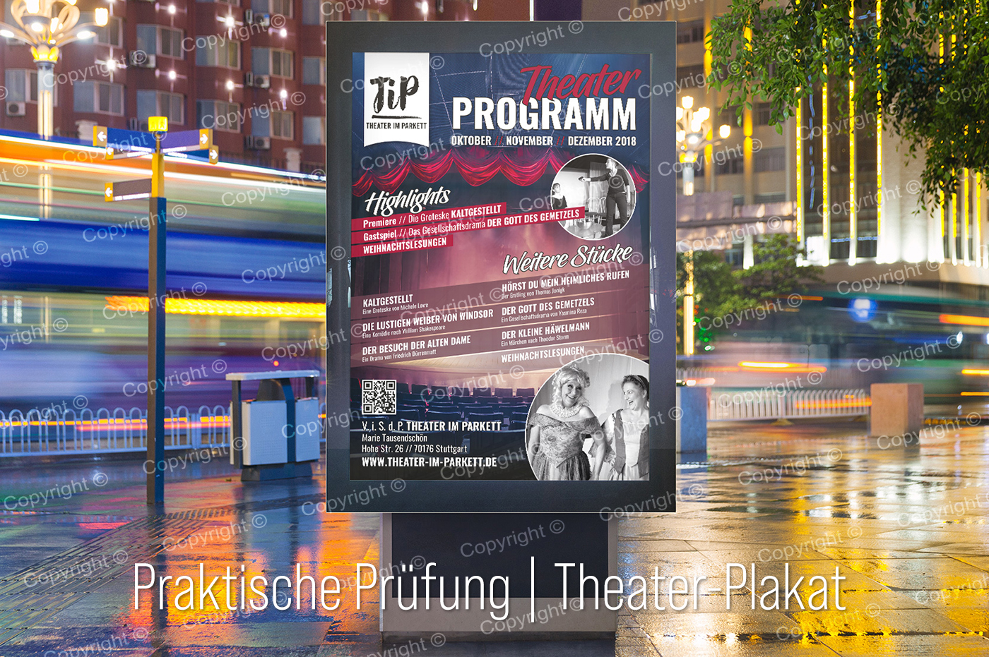 Projekt der praktischen Abschlussprüfung: Plakat für ein Theater